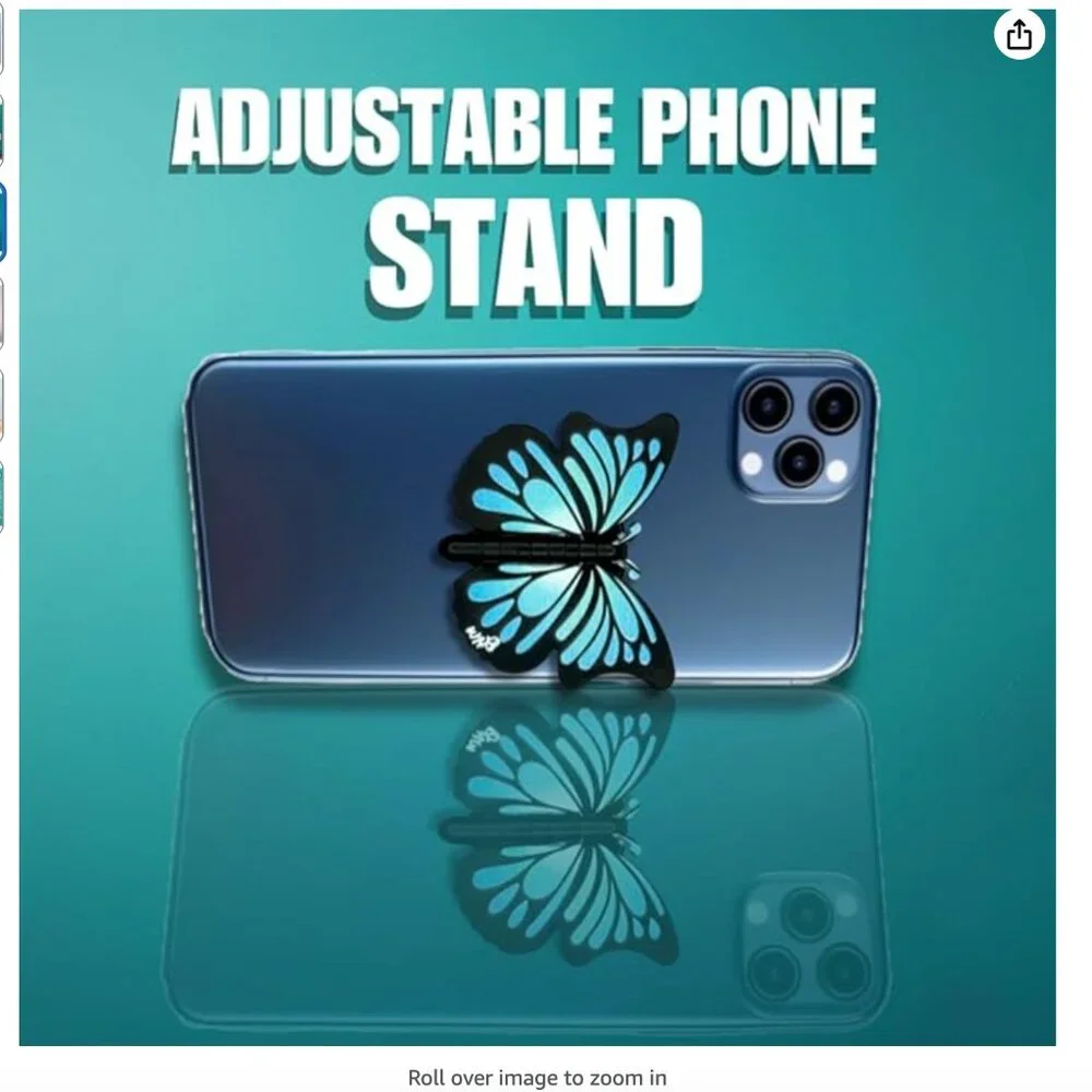 WingHolders Cute Butterfly Phone Grip Socket: Phone Holder & Collapsible Stand